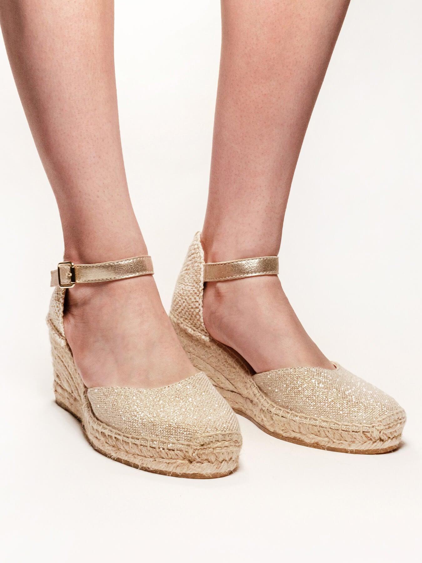 Dalia Cuña Media Lino Metal Oro