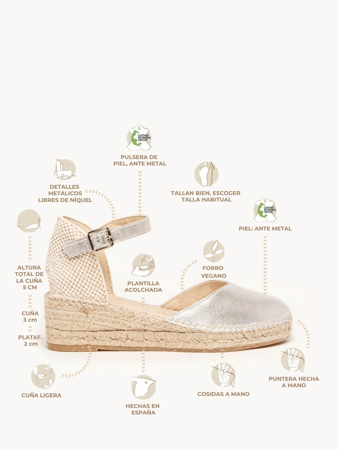 Jara Cuña 5 cm Ante Plata
