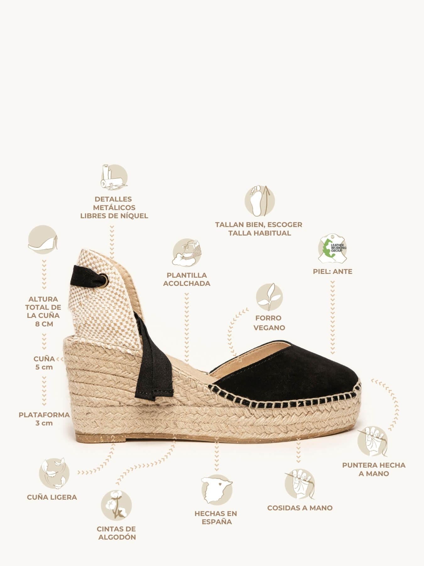 Romero Cuña Media Plataforma Ante Negro