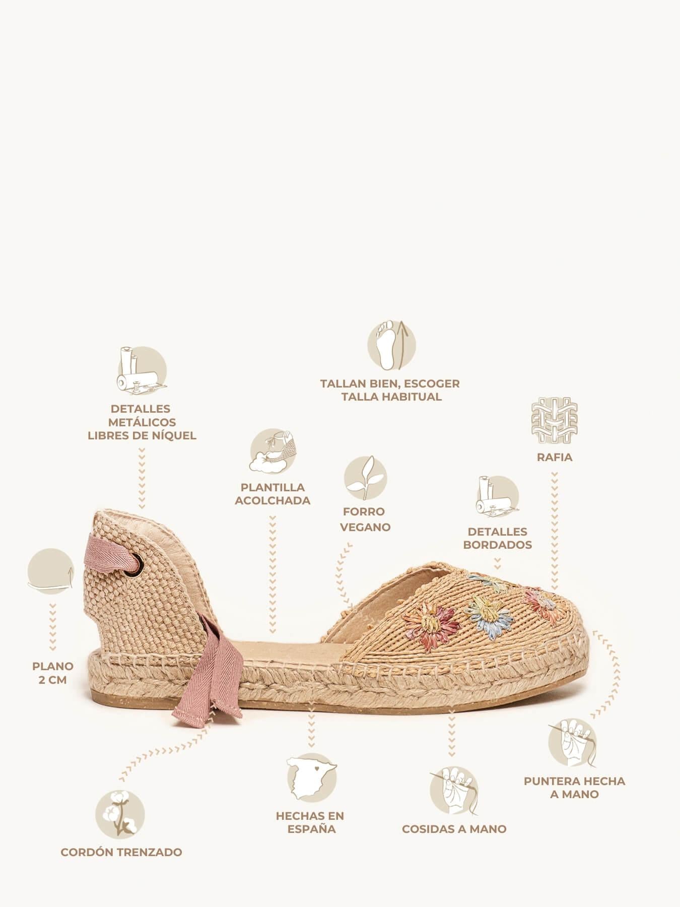 Romero Rafia Flores Rosa Claro