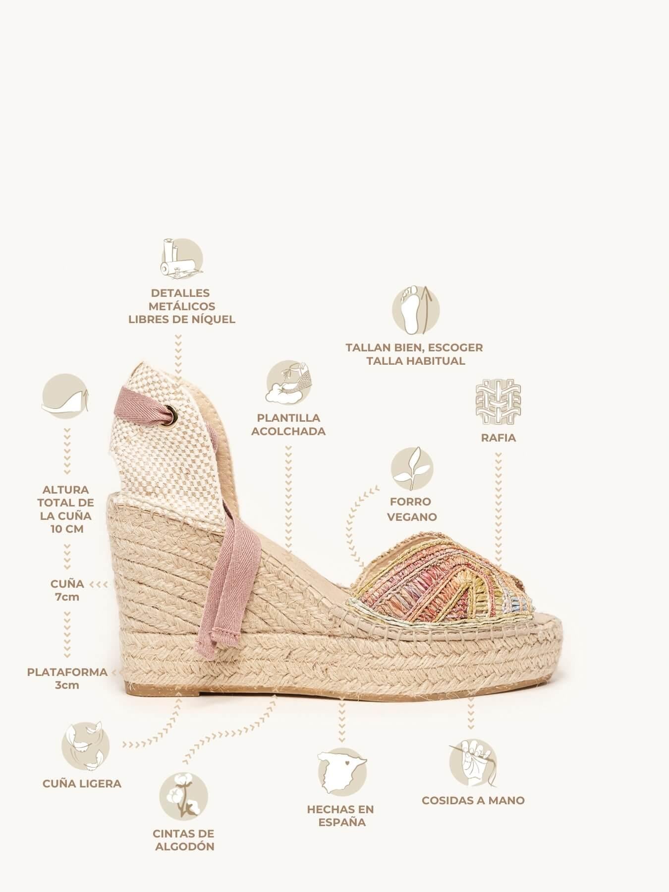 Lirio Cuña Alta Rafia Rosa Claro