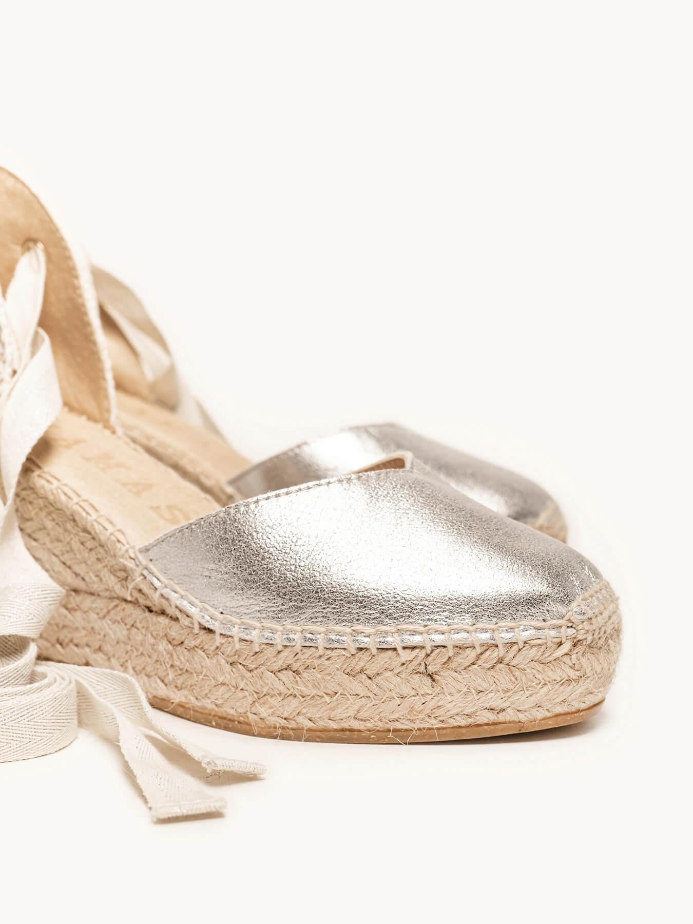 Romero Cuña Media Plataforma Ante Metal Plata