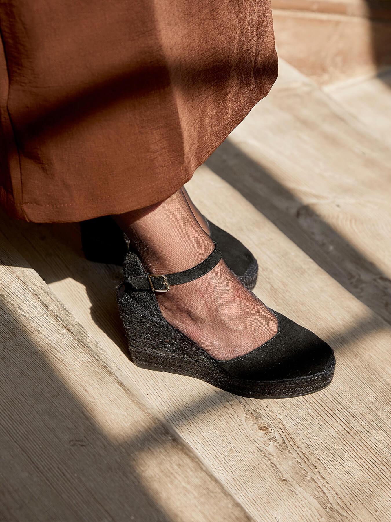Jara Cuña 10 cm Ante Negro