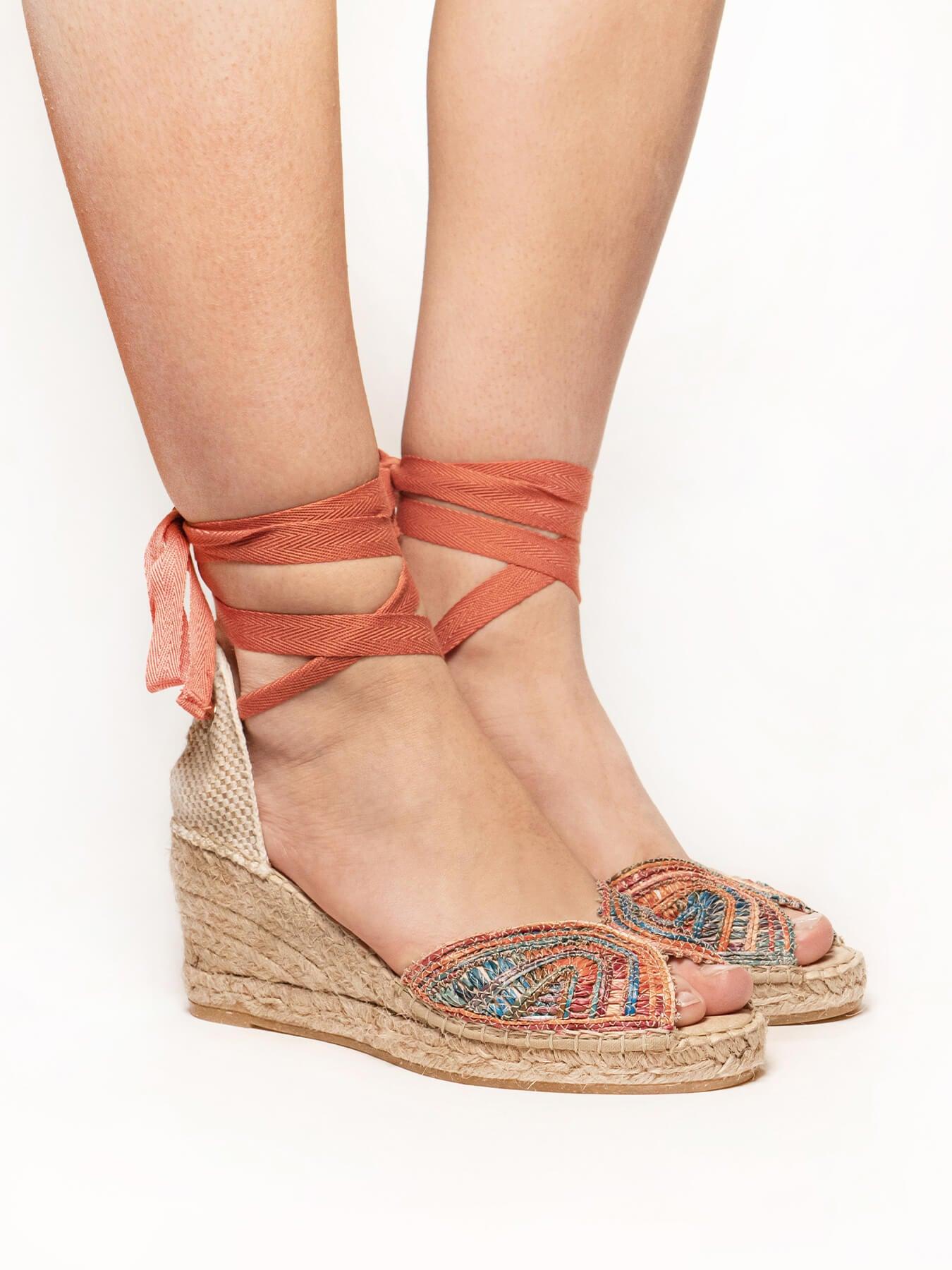 Lirio Cuña Media Rafia Naranja