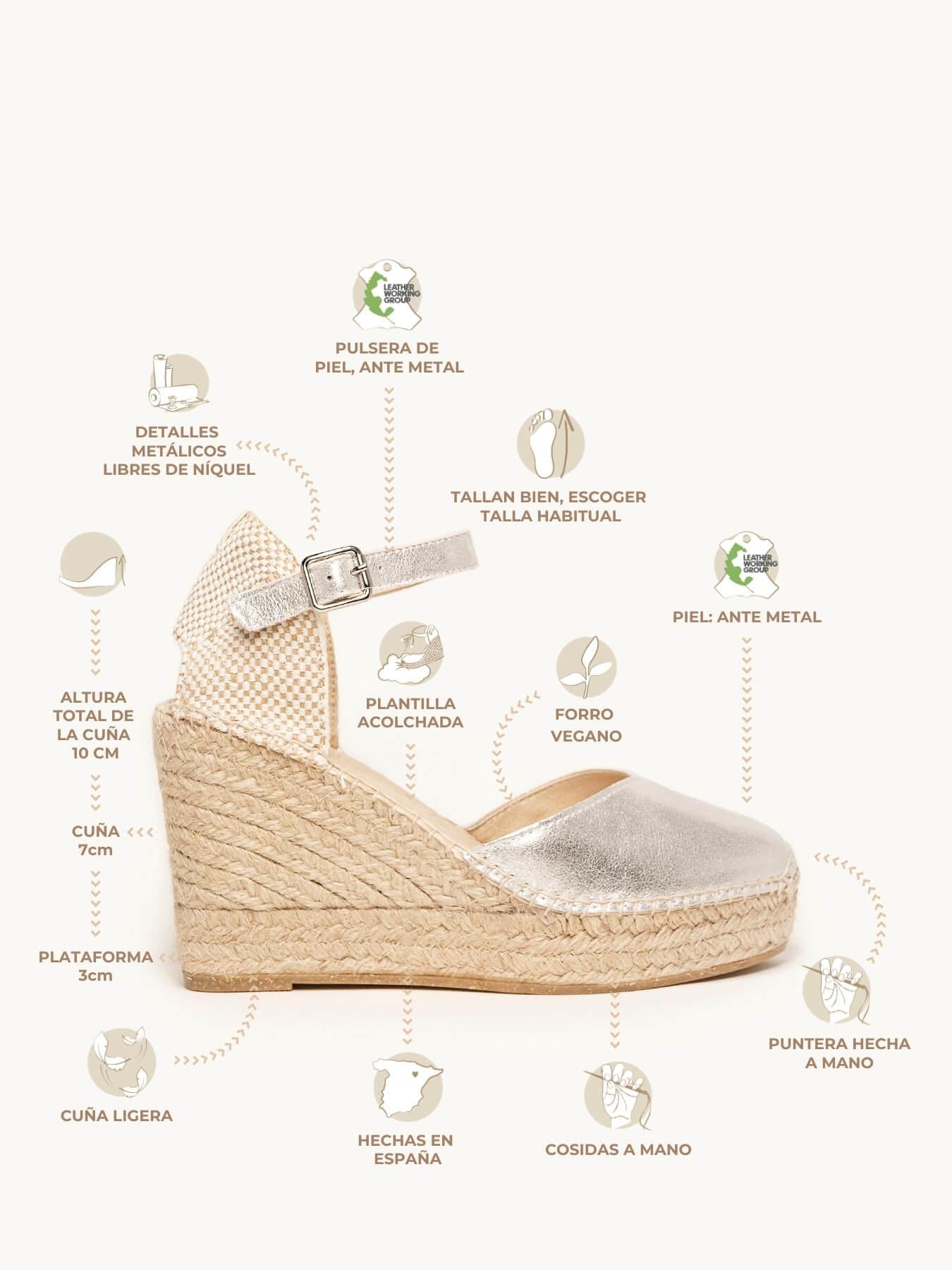 Jara Cuña Alta Ante Metal Plata