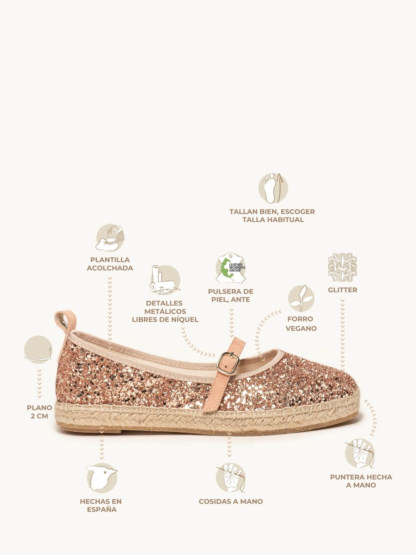 Campanilla Glitter Naranja Claro