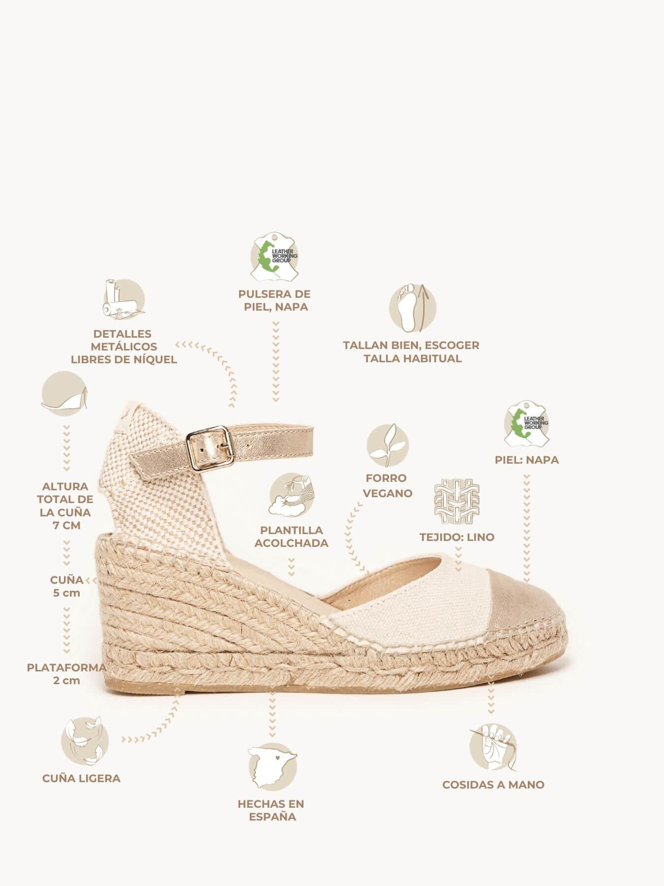 Marga Cuña Media Napa Lino Oro