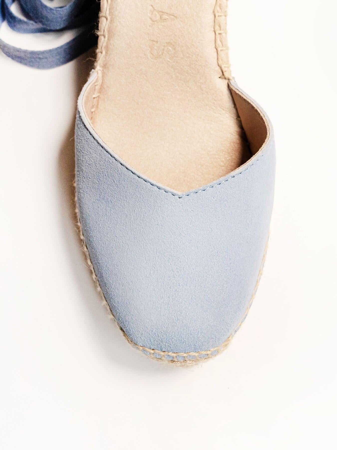 Romero Cuña Alta Ante Azul Claro