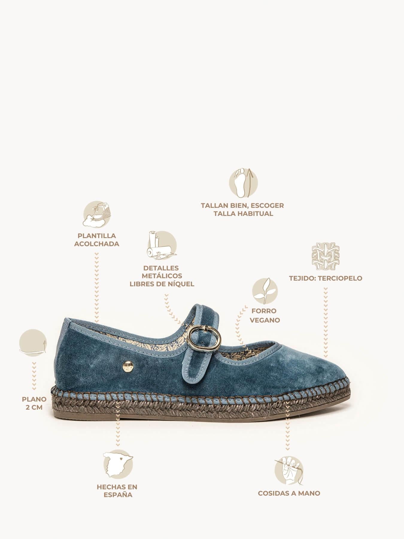 Azucena Terciopelo Azul Jeans