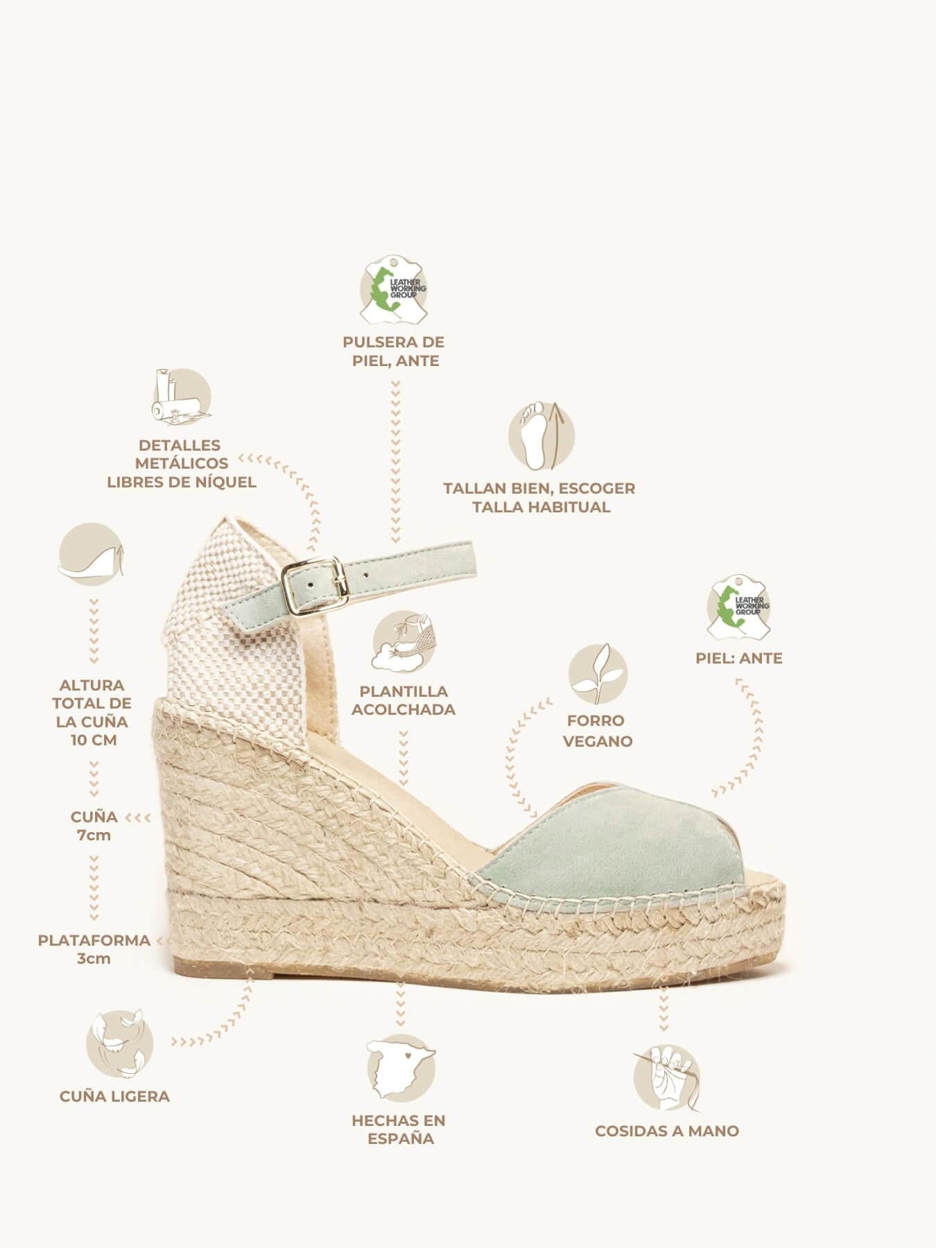 Alelí Cuña Alta Ante Verde Claro