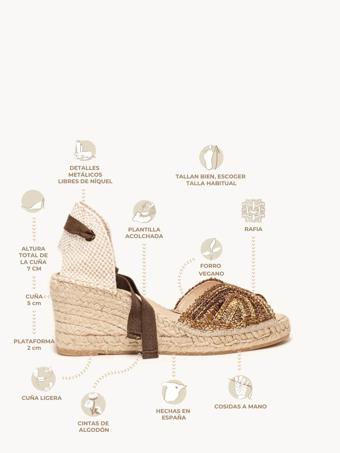 Lirio Cuña Media Rafia Marrón