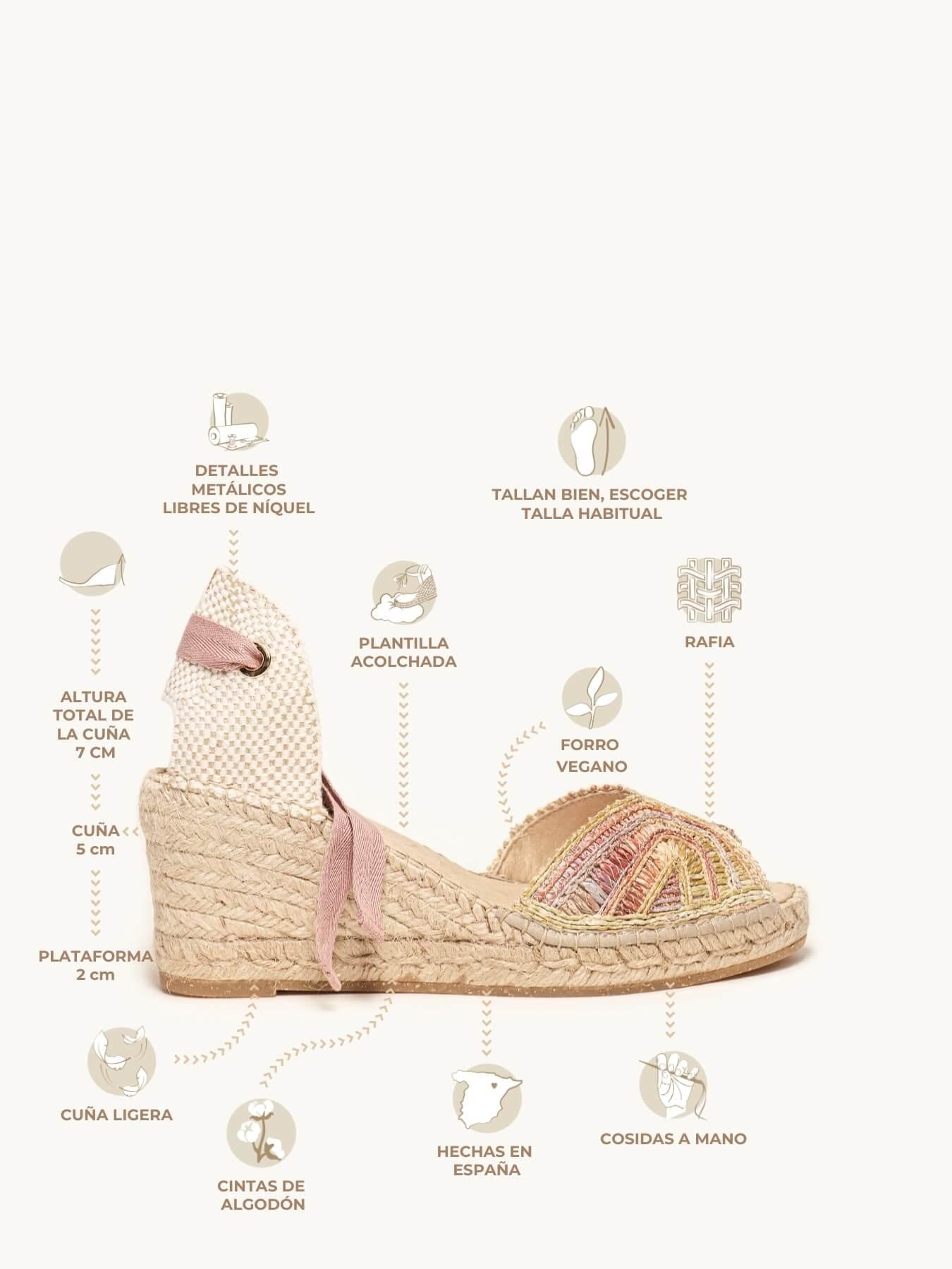 Lirio Cuña Media Rafia Rosa Claro