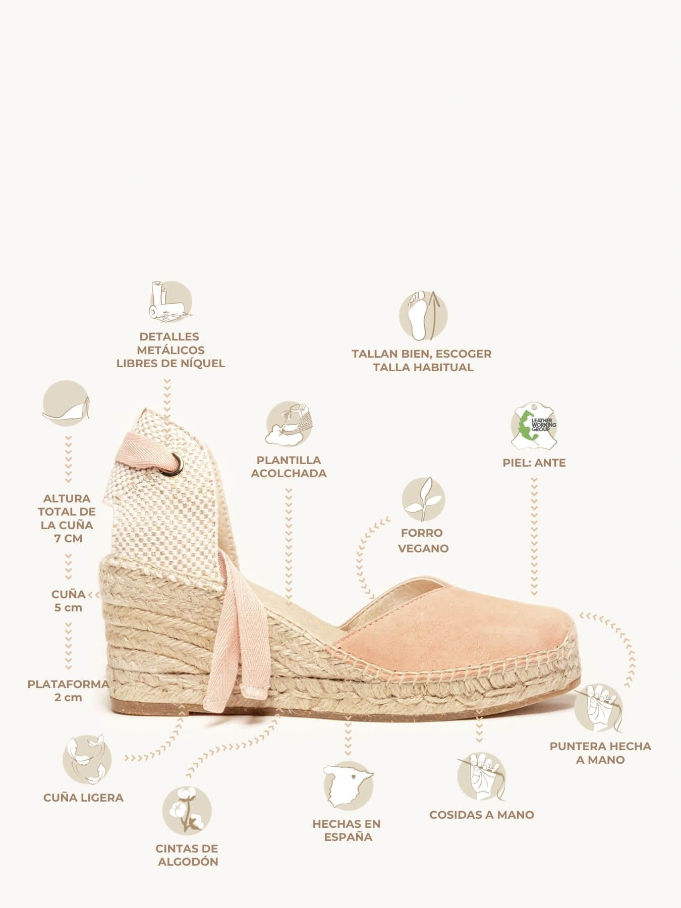 Romero Cuña 7 cm Ante Naranja Claro