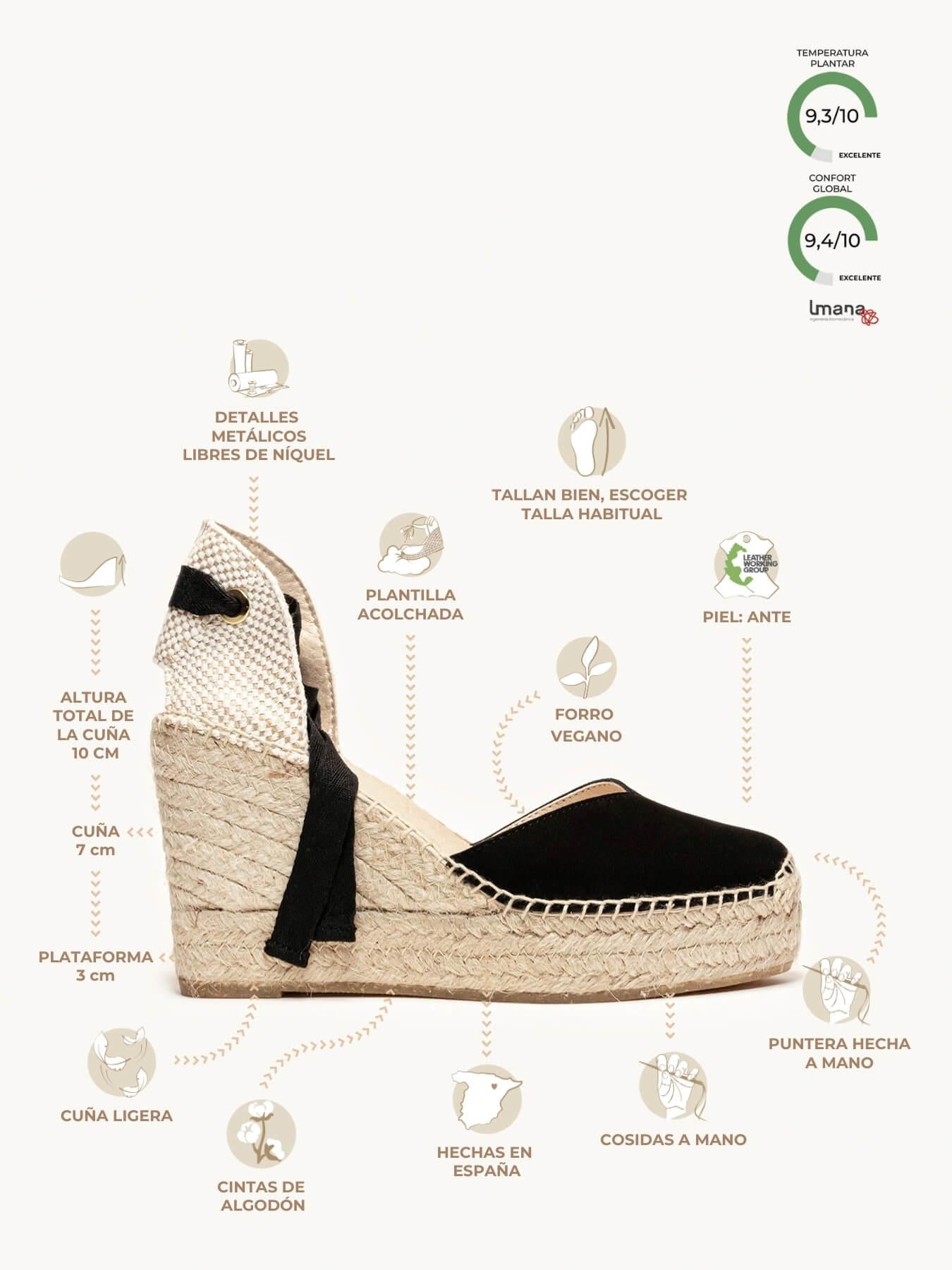 Romero Cuña 10 cm Ante Negro