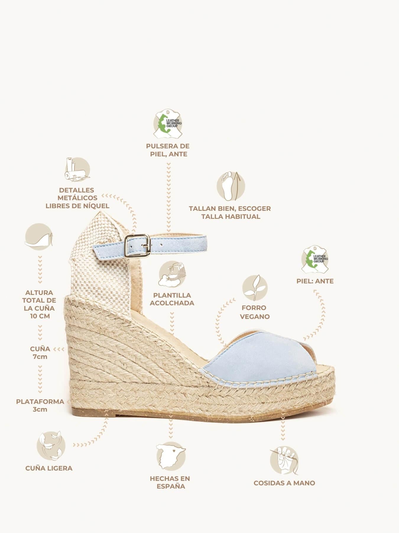 Alelí Cuña Alta Ante Azul Claro